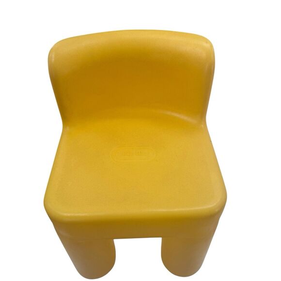 Vintage Little Tikes CHILD SIZE Yellow Chunky Chair Sturdy Plastic Made In USA - Picture 4 of 16